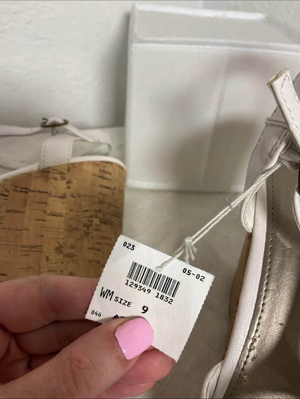 Brash White Strappy Cork Wedge Sandals Size 9 NWT